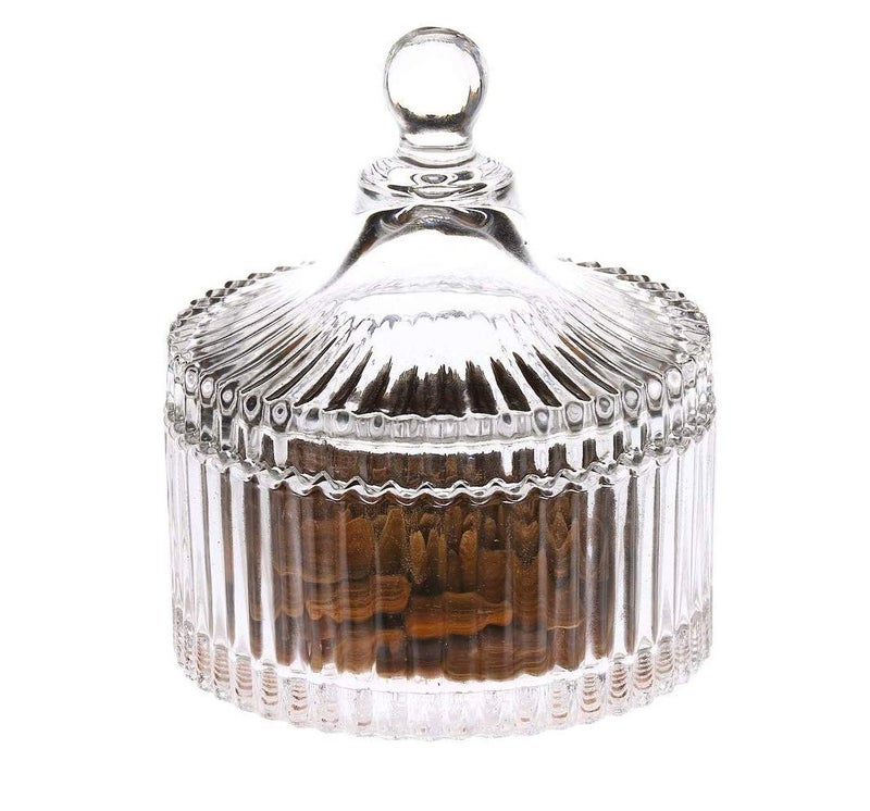 GLASS BAR GLASS BAR 200 ml Kitchen Glass Bowl Small and Lotus Shape Multipurpose Decorative Serving Tray for Dry Fruits Chocolates Snacks Clear  - Image 1