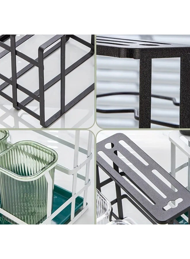 KITCHENOO Stainless Steel Kitchen Organizer Rack with Utensil Holder, Cutting Board & Knife Storage, Pot Lid Organizer, and Dish Drying Rack - Space-Saving Countertop Organizer for Home Use, Kitchen Organizers And Storage - Image 2