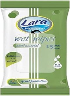 lara Lara Antiviral and Antimicrobial Fresh Pocket Wipes (Green) -15 Napkins 