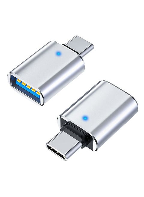USB C to USB Adapter U Disk, Metal scrub shell USB C Male to USB 3.0 Female Adapter OTG Converter, Compatible with Apple MacBook Pro Mac Book iPad and More Type-C Devices (Silver)