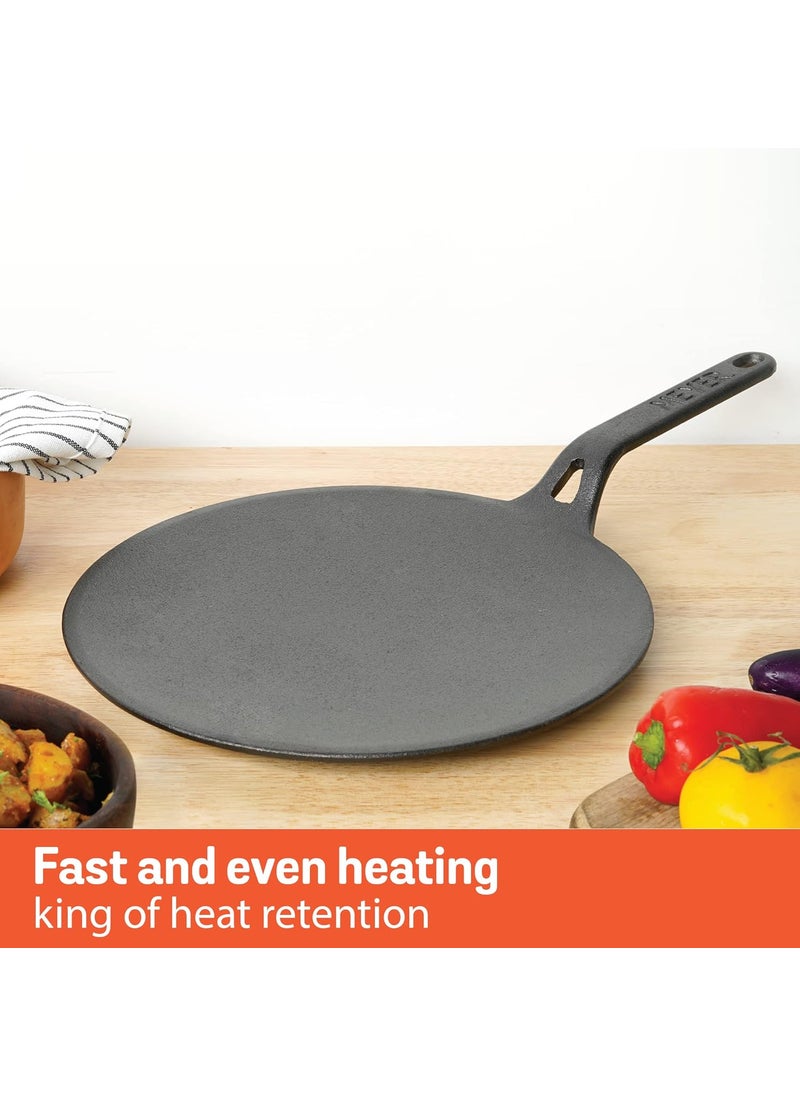 MEYER Meyer Pre-Seasoned Cast Iron Cookware Set - 28cm Flat Dosa Tawa + 26cm Roti Tawa | Set Combo Offer for Kitchen | Iron Utensils for Cooking | Induction Cookware Set, Black  - Image 5