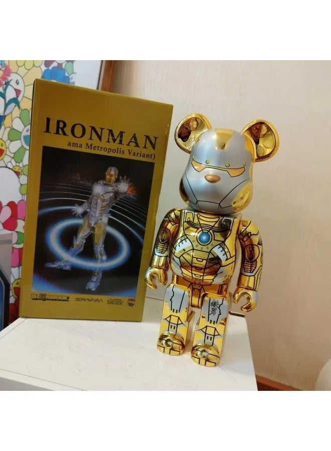 general 400% Iron Man Building Block Bear Movable doll model decoration desktop Decoration Toy Gift for family and friends - Image 2