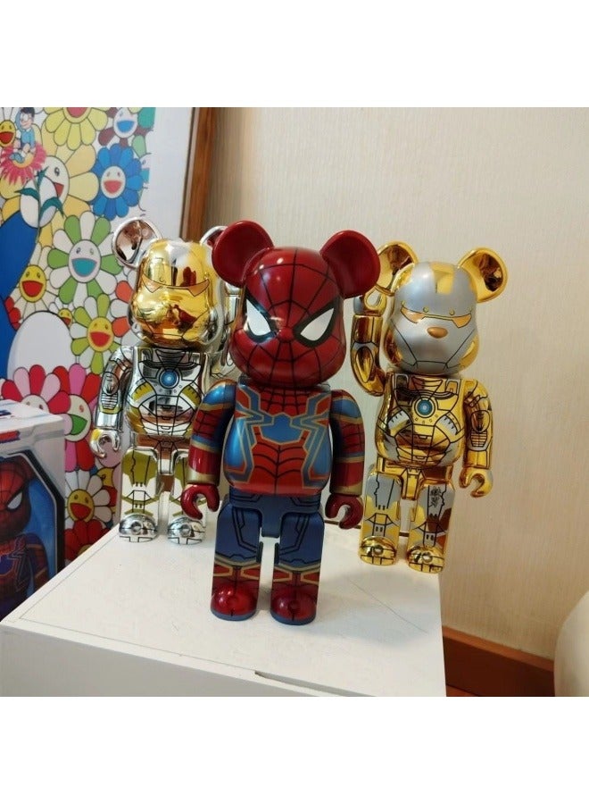 general 400% Iron Man Building Block Bear Movable doll model decoration desktop Decoration Toy Gift for family and friends - Image 3