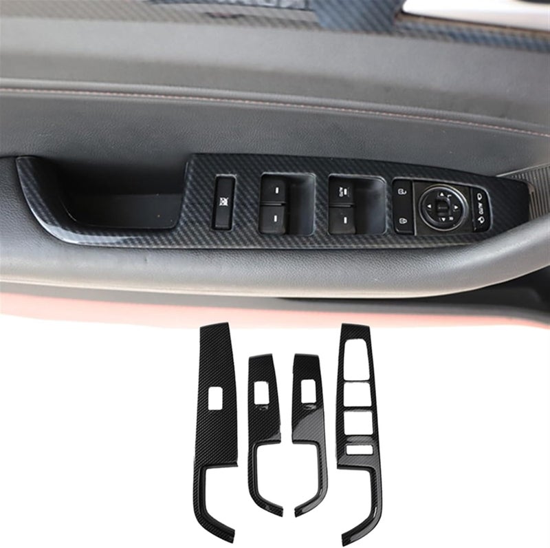 Yurefax غطاء مفتاح رفع النافذة من يوريفكس من ألياف الكربون لهيونداي سوناتا - Image 4