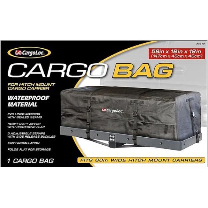 rayihni - 32510 58" x 18" x 18" Cargo Bag for Hitch Mounts- Waterproof Black