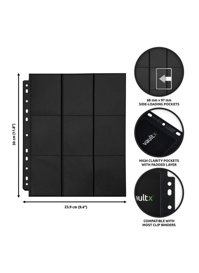 Vault X ® Sideloaders 9 Pocket A4 Trading Card Binder Pages Storage Wallet 900 Side Loading Pockets For Tcg (50 Pages)  - Image 3