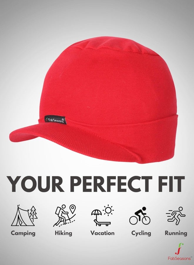 FabSeasons Unisex Cotton Cap (WC47_Red_Free Size) - Image 4