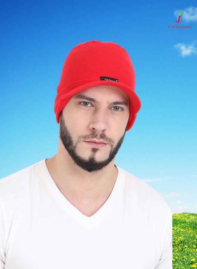 FabSeasons Unisex Cotton Cap (WC47_Red_Free Size) - Image 3