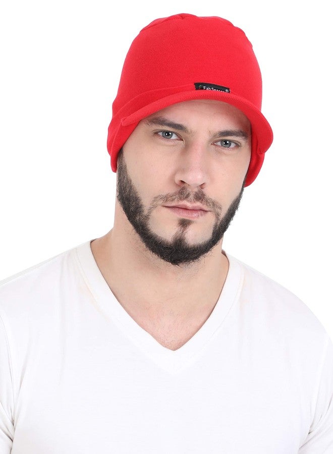 FabSeasons Unisex Cotton Cap (WC47_Red_Free Size) - Image 1