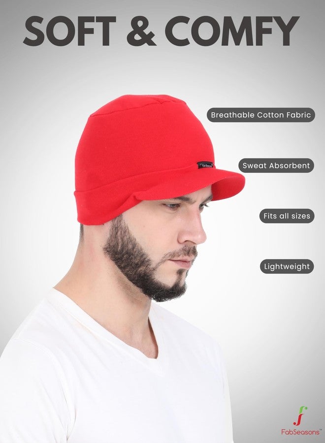 FabSeasons Unisex Cotton Cap (WC47_Red_Free Size) - Image 5