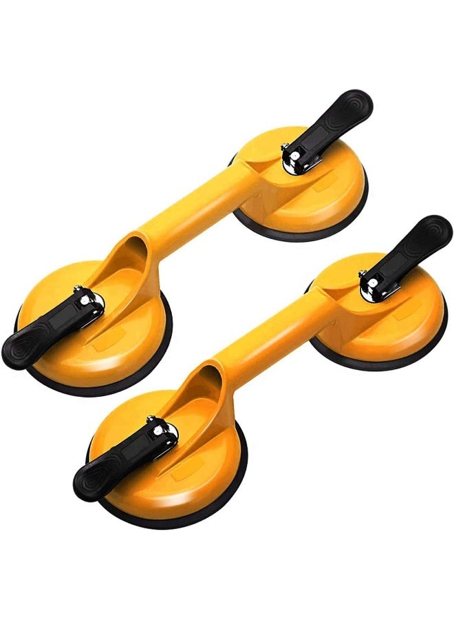 Poaker Heavy Duty Suction Cup Aluminium Glass Lifter Sucker Pad Carrying Grabbing Tile Puller Gripper for Lifting and Moving Glass, Floor, Window, Tile, Granite & Doors (2 PAD, Glass Lifter, 2 NOS) - Image 1