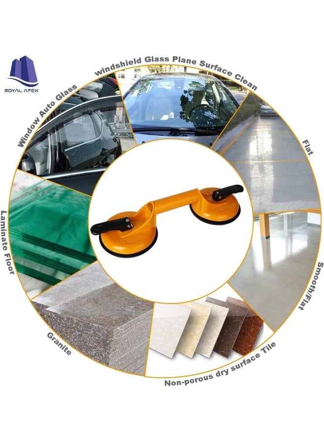 Poaker Heavy Duty Suction Cup Aluminium Glass Lifter Sucker Pad Carrying Grabbing Tile Puller Gripper for Lifting and Moving Glass, Floor, Window, Tile, Granite & Doors (2 PAD, Glass Lifter, 2 NOS) - Image 5