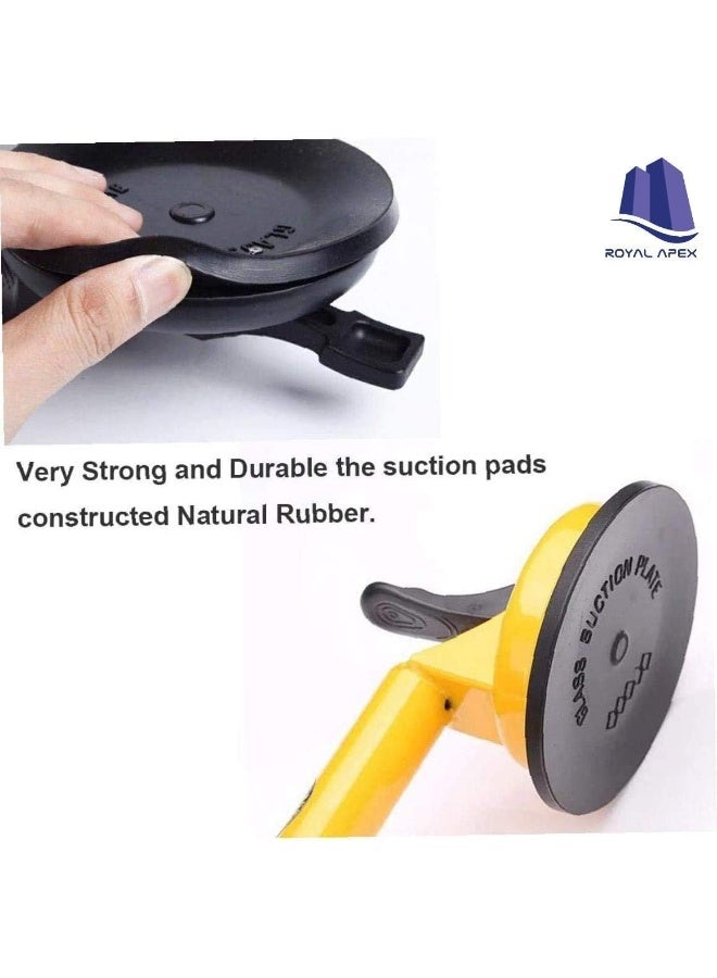 Poaker Heavy Duty Suction Cup Aluminium Glass Lifter Sucker Pad Carrying Grabbing Tile Puller Gripper for Lifting and Moving Glass, Floor, Window, Tile, Granite & Doors (2 PAD, Glass Lifter, 2 NOS) - Image 4