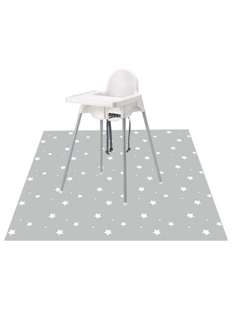 Splat Mat for Under High Chair/Arts/Crafts, Washable Baby Spill Mat Waterproof Anti-slip Floor Splash Mat, Portable Play Mat and Table Cloth (Star, 51) - Image 1