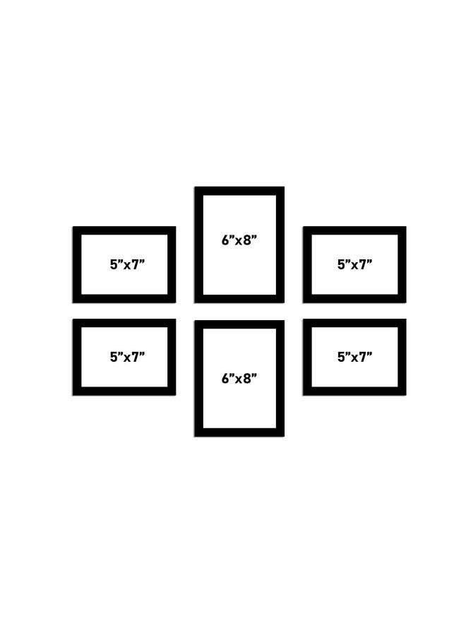 Art Street Photo Frame For Wall Set of 6 Black Picture Frame For Home Decoration Size -6x8,5x7 Inches Ecoseries (ASPWTECO23273),Medium Density Fibreboard;Synthetic Wood;Plexiglass, Rectangular - Image 2