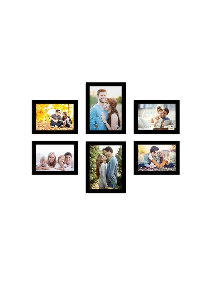 Art Street Photo Frame For Wall Set of 6 Black Picture Frame For Home Decoration Size -6x8,5x7 Inches Ecoseries (ASPWTECO23273),Medium Density Fibreboard;Synthetic Wood;Plexiglass, Rectangular - Image 1
