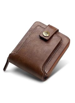 Generic Mens Wallet Premium Gents Pu Leather Solid Color Business Wallet Card Holder with Secure Zipper And Button Closure  - Image 1