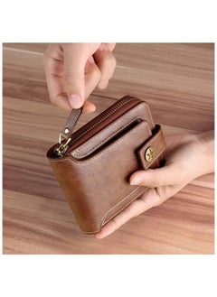 Generic Mens Wallet Premium Gents Pu Leather Solid Color Business Wallet Card Holder with Secure Zipper And Button Closure  - Image 3