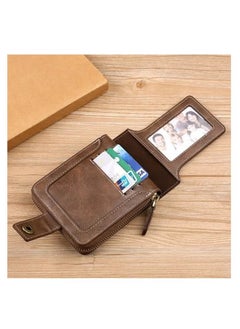 Generic Mens Wallet Premium Gents Pu Leather Solid Color Business Wallet Card Holder with Secure Zipper And Button Closure  - Image 5