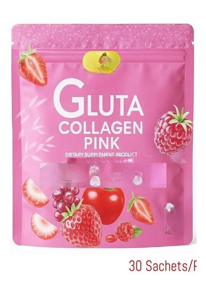 Manee Gluta Collagen Pink Anti-Aging Smooth Skin Supports Healthy 30 Sachets