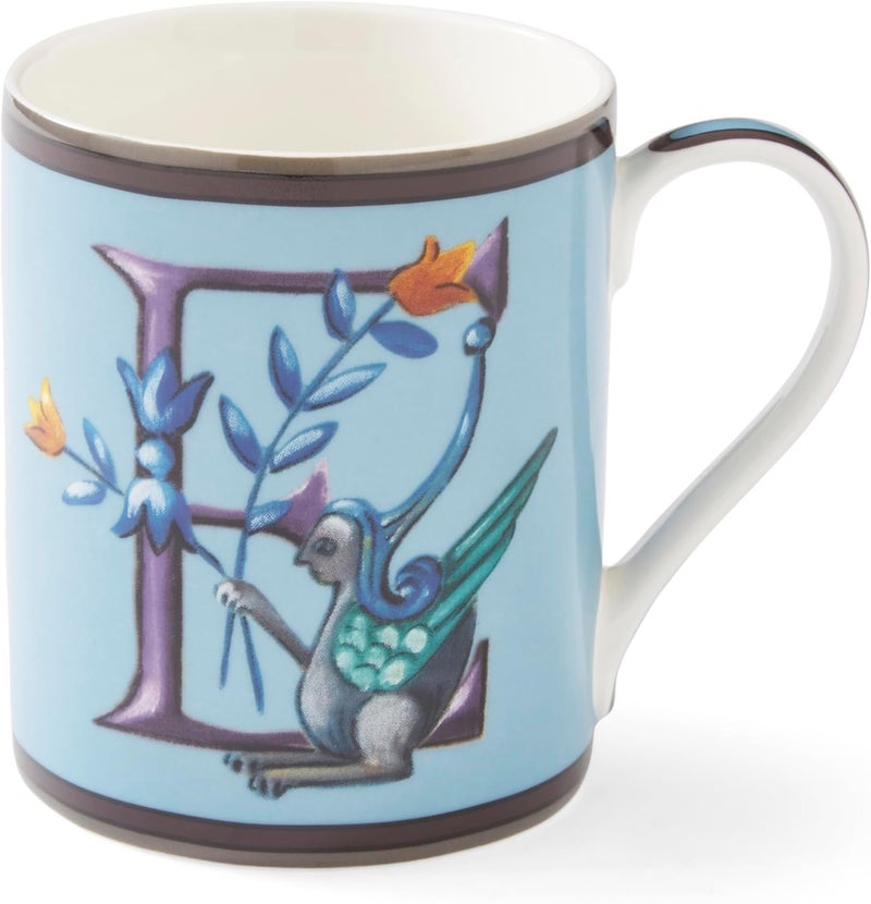 Spode Kit Kemp 12oz Alphabet Mug  Letter E Unique Stylish Pattern  Fine China  Dishwasher Safe  For Coffee and Tea  Fabulous Gift  Home or Office Use - Image 1