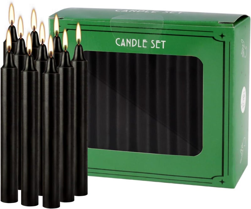 YOROXRG Set of 40 Black Candles â€“ Spell Chime Candles for Halloween, Rituals, Prayer, Birthdays, Meditation, Altar - 4 Inch Tall, Unscented - Image 5