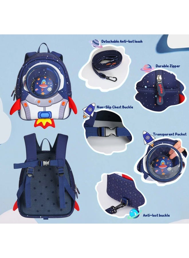 yisibo (Rocket with Safety Leash(3-9 Years)) - Rocket Toddler Backpack with Leash,3-9 Years Anti-lost Kids Backpack,Children Backpack for boys girls - One Size - Image 3