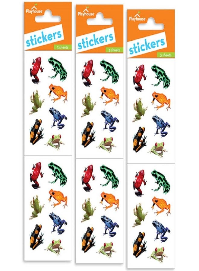 Playhouse Pack of Three Perforated Sticker Half-Sheets for Crafts, Trading & Collecting - Rainforest Frogs 3 Packs - Image 3