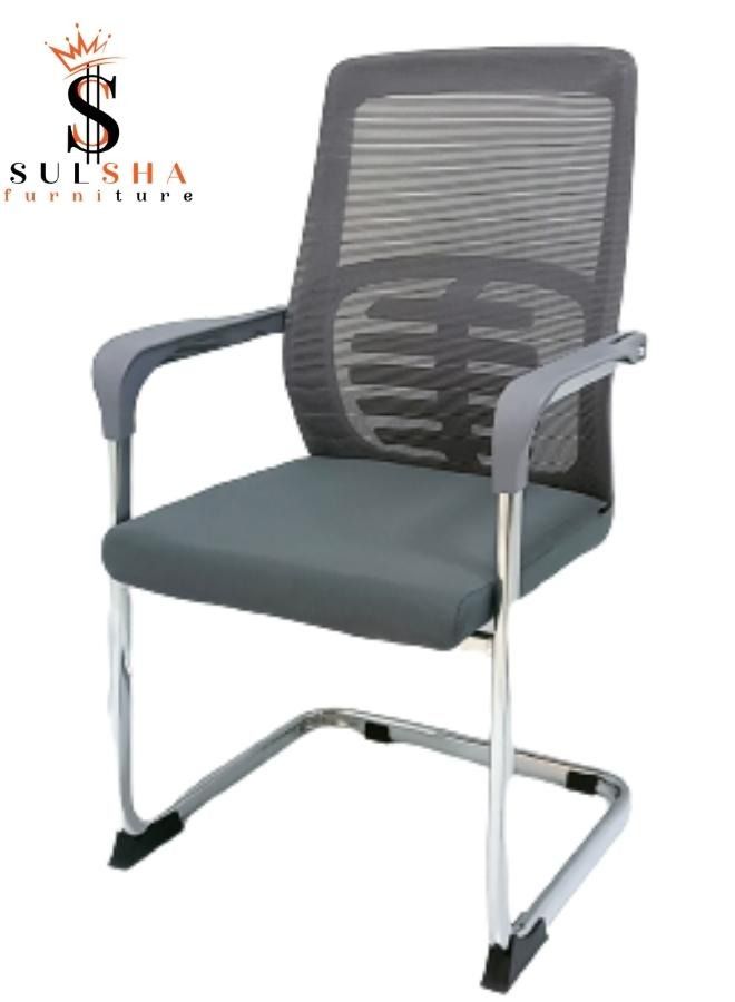 SULSHA Modern Design Mesh Visitor Chair With Steel Metal Frame Waiting Room Chair For Home Office And Hospital-1 - Image 1
