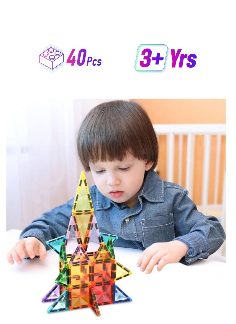 PicassoTiles PicassoTiles Mini Diamond Collection Travel Size Magnetic Building Block Set ( 40 Pieces )  - Image 1