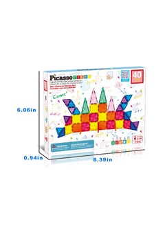 PicassoTiles PicassoTiles Mini Diamond Collection Travel Size Magnetic Building Block Set ( 40 Pieces )  - Image 5