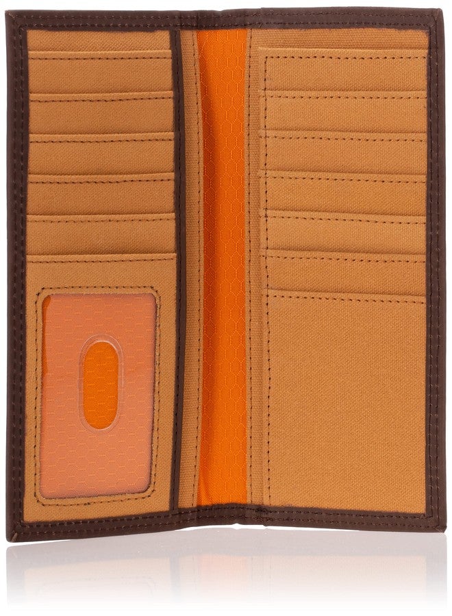 Timberland PRO Men's Rfid Leather Long Bifold Rodeo Wallet With Rfid, Dark Brown, One Size - Image 4