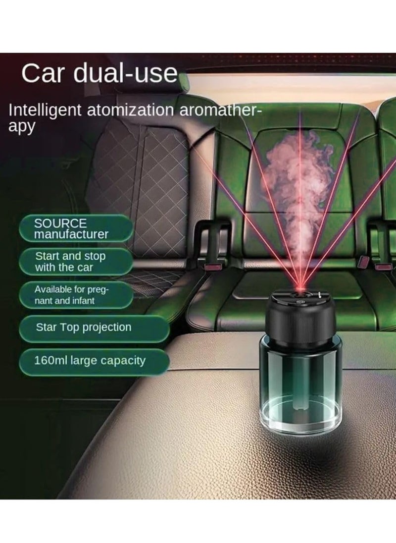 Car Fragrance | Perfume | Diffuser Humidifier | Aromatherapy | Portable Diffuser | Air Freshener | Multi-Mode Adjustable | Essential Oil (Green, 160ML, French Spices)
