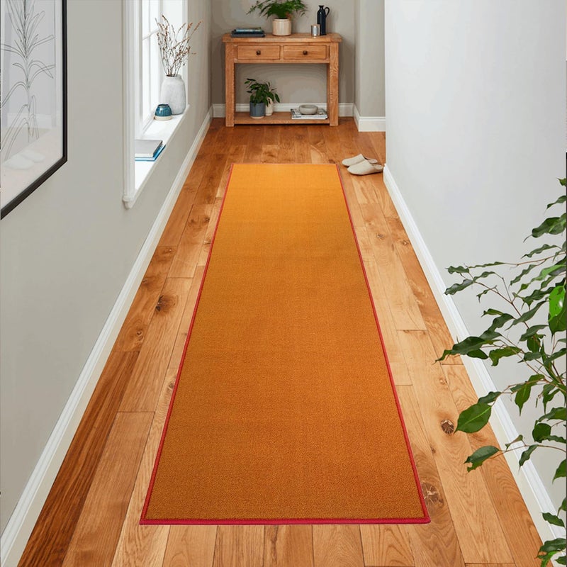RugStylesOnline RugStylesOnline Runner Rugs for Hallways 2x7 ft Washable Slip Resistant Backing Solid Color Runner Rugs for Entrance Kitchen Bedroom Solid Orange  22x7 - Image 1