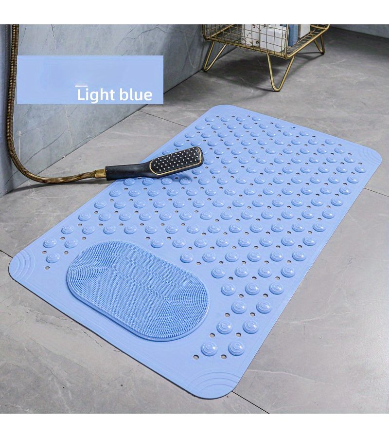 Non Slip Bathroom Mat Khaki 14 17 27 17 Inch Home Use Anti Fall Bath and Toilet Floor Pad With Massage Function - Image 1