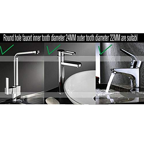 AntranStore 2 Pack Faucet Filter Aerator Sprayer, Sink 360 Swivel Water Tap Saving for Kitchen Bathroom (Short) - Image 5