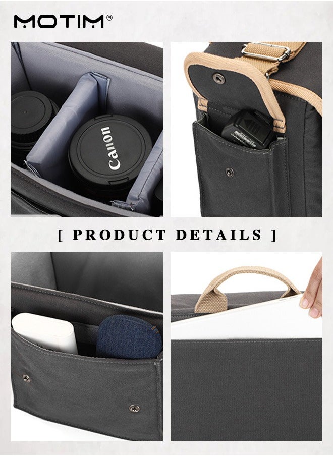 Motim - Camera Messenger Bag Protective Bag, Waterproof DSLR/SLR/Mirrorless Camera Bag Camera Crossbody Shoulder Bag Photography Bag for Canon/Nikon/Sony/Panasonic/Olympus - Image 1