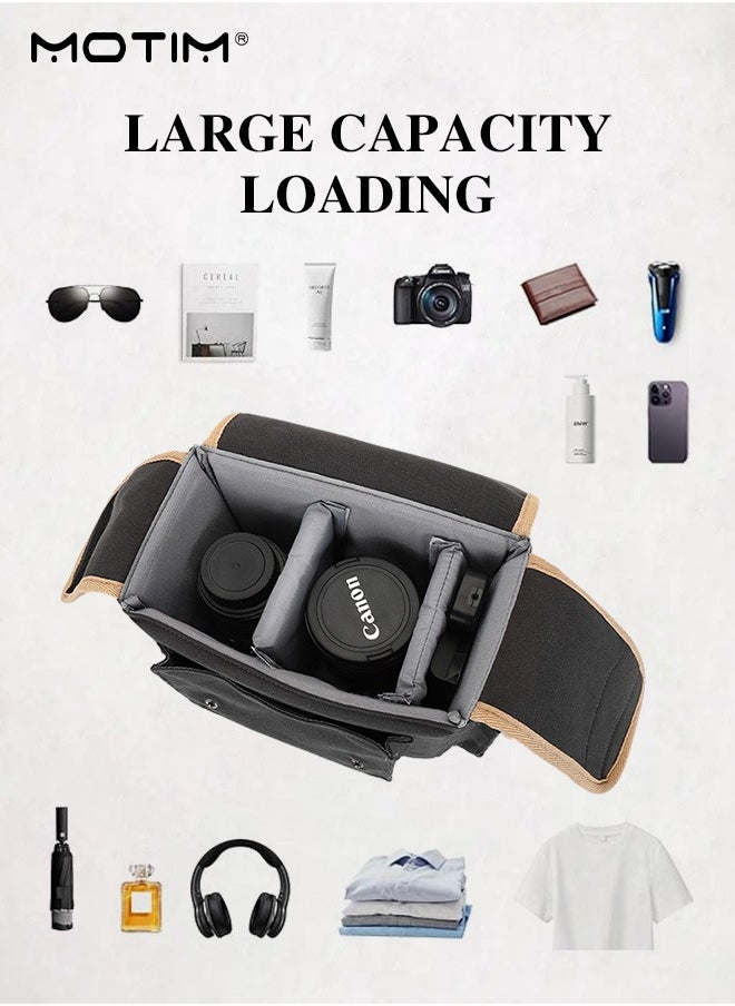 Motim - Camera Messenger Bag Protective Bag, Waterproof DSLR/SLR/Mirrorless Camera Bag Camera Crossbody Shoulder Bag Photography Bag for Canon/Nikon/Sony/Panasonic/Olympus - Image 1