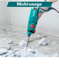 TOTAL TOTAL Rotary Hammer 800W – SDS Plus Chuck System, 2.5J Impact Energy, 0-4000 BPM, Max Drilling Capacity 26mm Concrete, Includes 3 Drills, 2 Chisels & Extra Carbon Brushes – Powerful Tool for Drilling & Chiseling  - Image 3