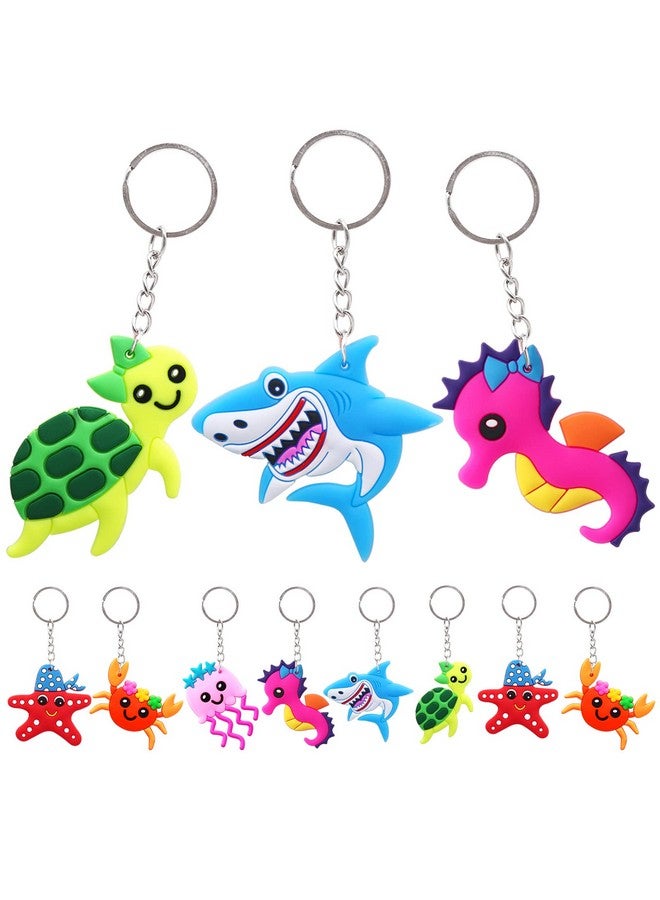 Omlisca 24 Packs Sea Animals Keychains Ocean Animals Keychains For Under The Sea Party Favors Supplies Kid’S Party Bag Fillers School Carnival Rewards Birthday Party Gifts - Image 1