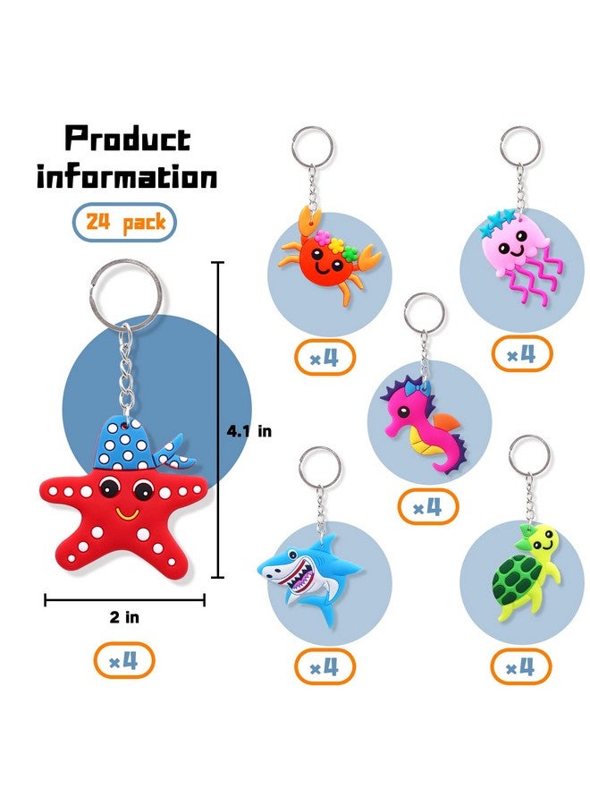 Omlisca 24 Packs Sea Animals Keychains Ocean Animals Keychains For Under The Sea Party Favors Supplies Kid’S Party Bag Fillers School Carnival Rewards Birthday Party Gifts - Image 4