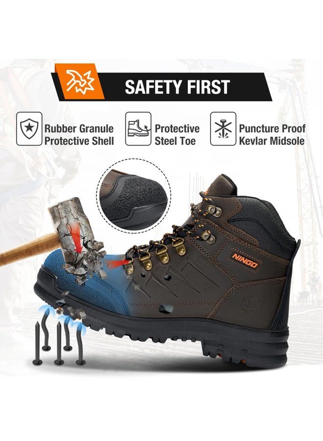 NINGO Men's Steel Toe Work Boots - Image 3