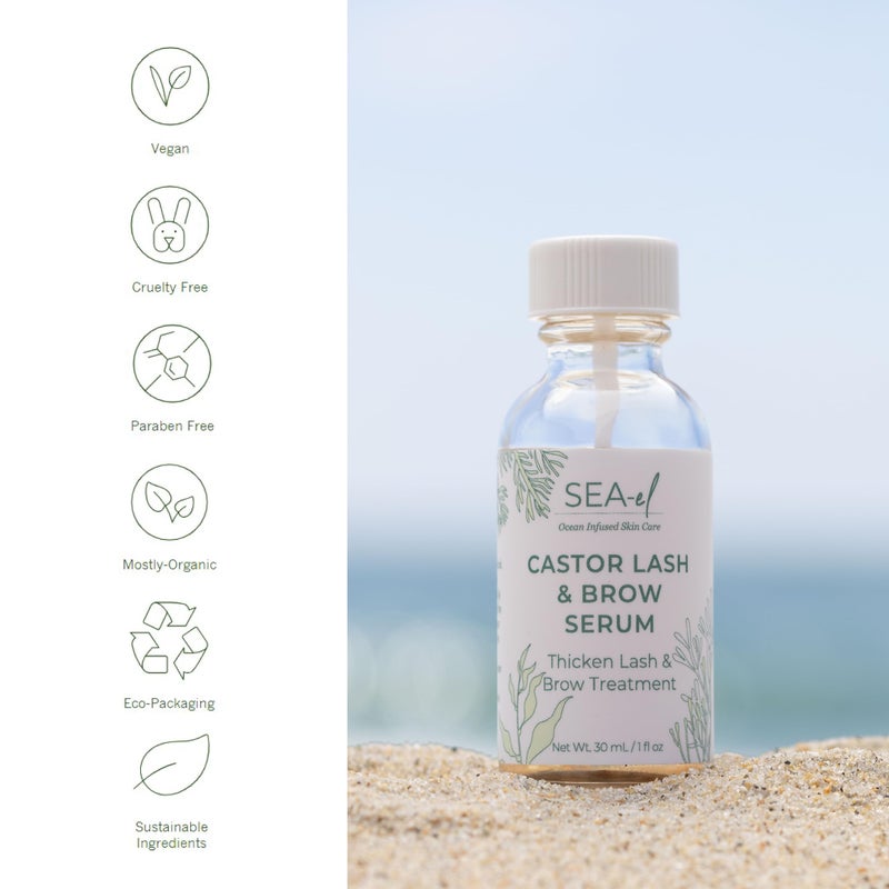 Sea-El سيروم رموش وحواجب سي-إل كاستور (مع 10% زيت حبة البركة) 1 أونصة - Image 5