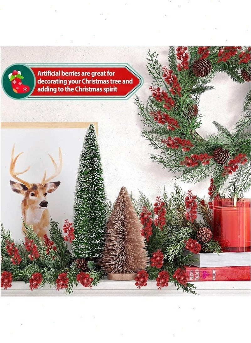 يواوليتي 25 قطعة من سيقان التوت اللامع لعيد الميلاد، زينة شجرة عيد الميلاد، إكليل عيد الميلاد، الحرف اليدوية، ديكور العطلات والمنزل (أحمر) - Image 5