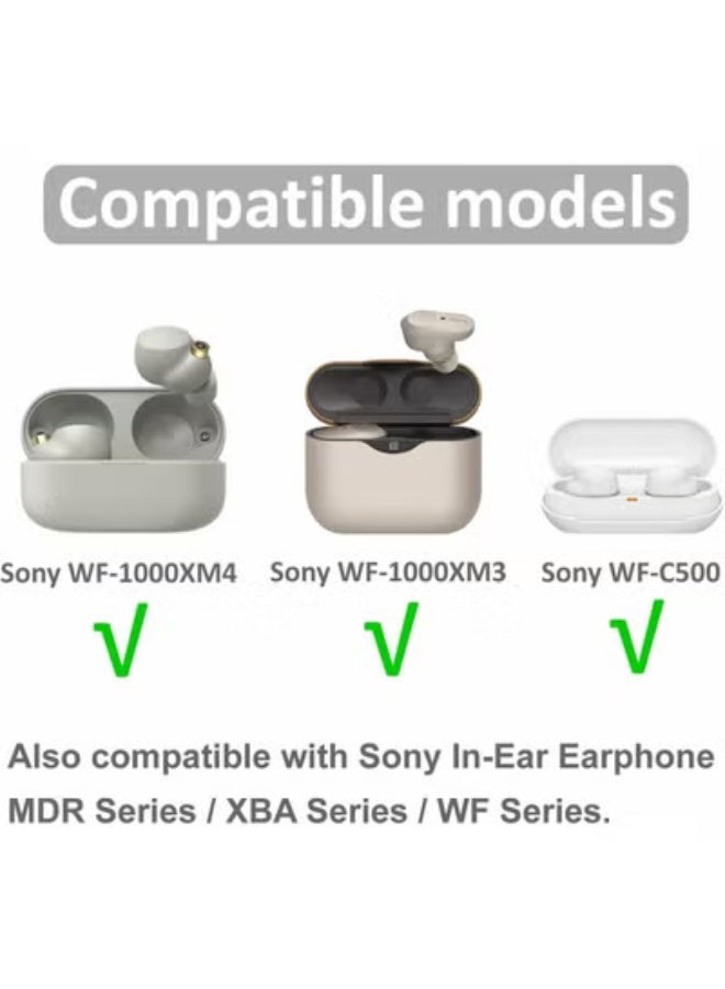 fantasize سماعات بديلة لسوني WF-1000XM4 / WF-1000XM3 / WF-C500، أطراف أذن مرنة من السيليكون الناعم، جلد مطاطي لسماعات الأذن لسماعات الأذن داخل الأذن من سلسلة MDR / سلسلة XBA / سلسلة WF S/M/L 6 أزواج - Image 5