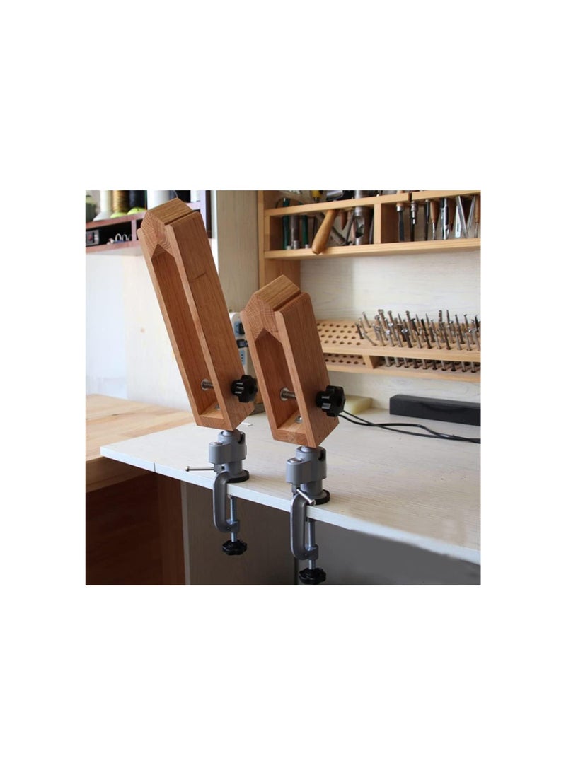 Generic - Leather Pony Clamp Leather Stitching Pony 360 Rotation Stitching Pony Lacing Pony Universal Leather Pony Clamp Tools Leather Sewing Wooden Leathercraft Speedy Stitcher Leather Stitching Kit Big Size - Image 1