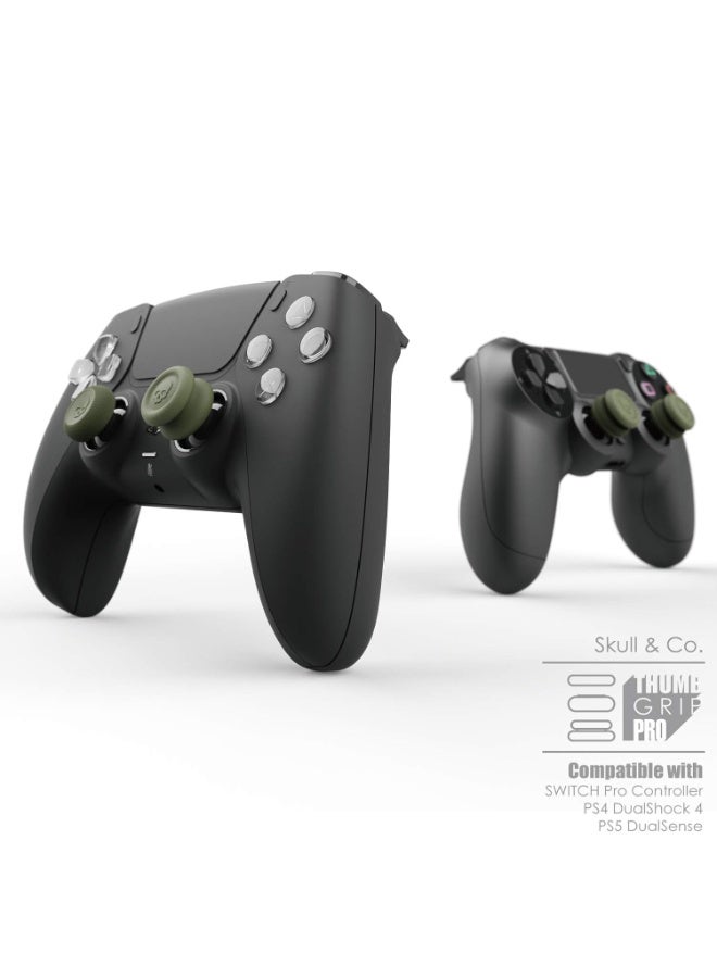 سكال اند كو مجموعة قبضة الأصابع للجلد وCQC وFPS، غطاء عصا التحكم، غطاء عصا التناظرية، لجهاز Nintendo Switch Pro Controller وPS5/PS4/Slim/Pro Controller - أسود، 3 أزواج (6 قطع) - Image 5