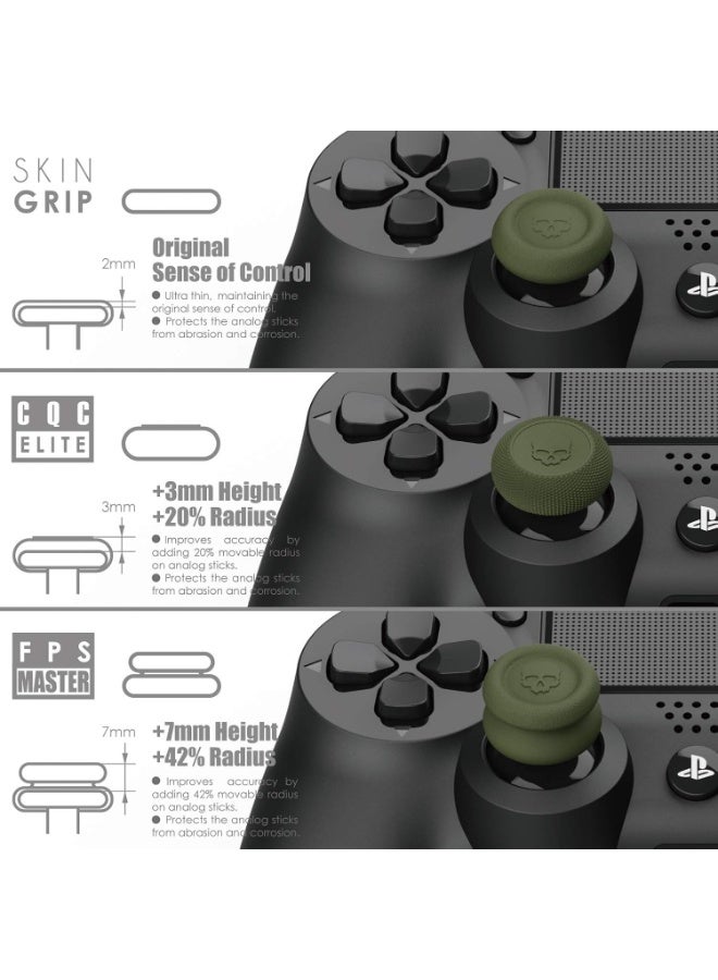 سكال اند كو مجموعة قبضة الأصابع للجلد وCQC وFPS، غطاء عصا التحكم، غطاء عصا التناظرية، لجهاز Nintendo Switch Pro Controller وPS5/PS4/Slim/Pro Controller - أسود، 3 أزواج (6 قطع) - Image 4