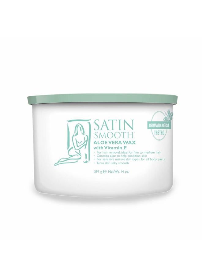 Satin Smooth شمع إزالة الشعر بالألوة فيرا 14 أونصة - Image 1