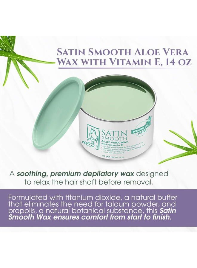 Satin Smooth شمع إزالة الشعر بالألوة فيرا 14 أونصة - Image 3